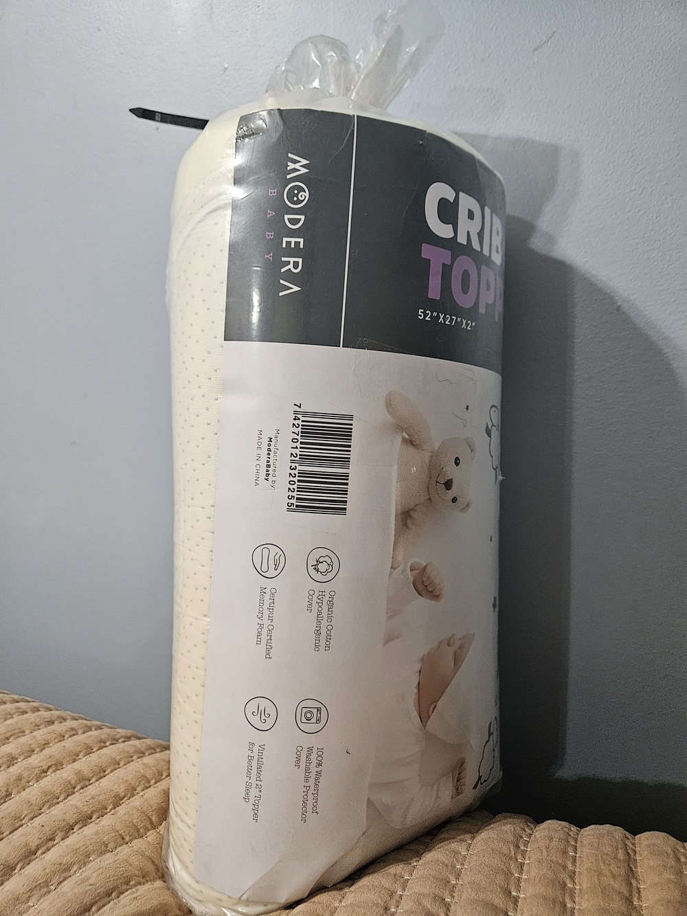White Crib Topper - Soft Breathable Infant Support